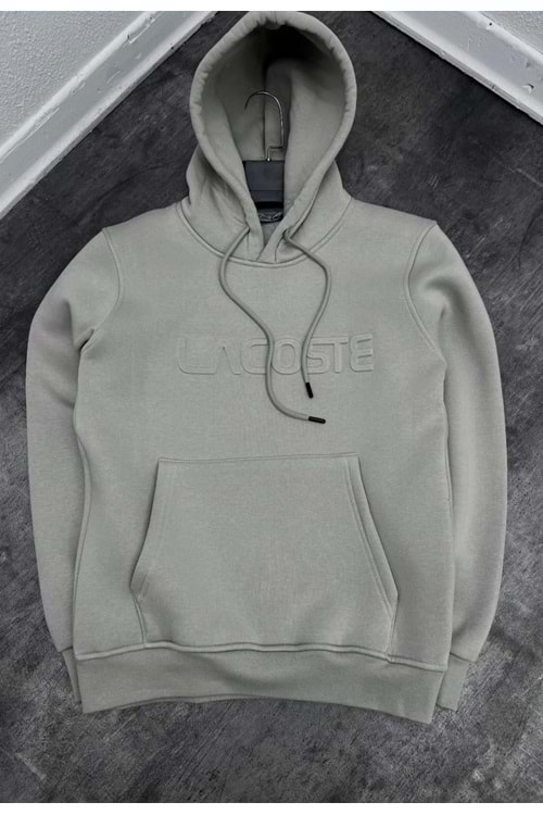 1005 LACOSTE KAPÜŞONLU SWEAT - TAŞ - S