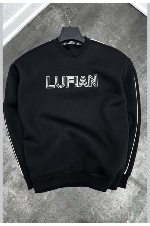 1002 LUFIAN BİSİKLET YAKA SWEAT - SİYAH