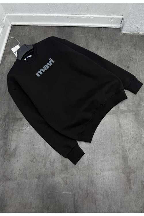 1002 MAVI BISIKLET YAKA SWEAT - SİYAH - S