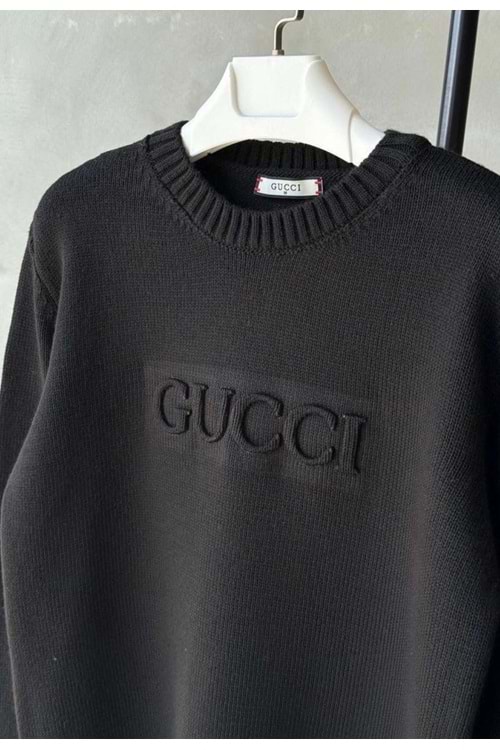 1001 GUCCI TRIKO ÖRME KAZAK - SİYAH