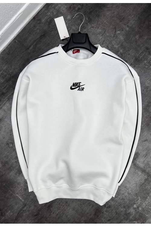 1007 NIKE AIR BISIKLET YAKA SWEAT - BEYAZ