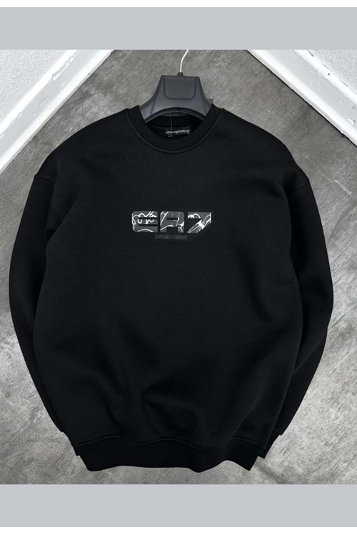 1001 EA7 BISIKLET YAKA SWEAT - SİYAH