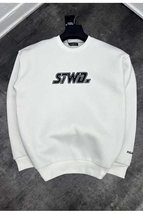 1012 STWD BISIKLET YAKA SWEAT - BEYAZ - S