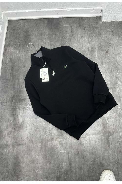 1009 LACOSTE FERMUAR YAKA SWEAT - SİYAH - S