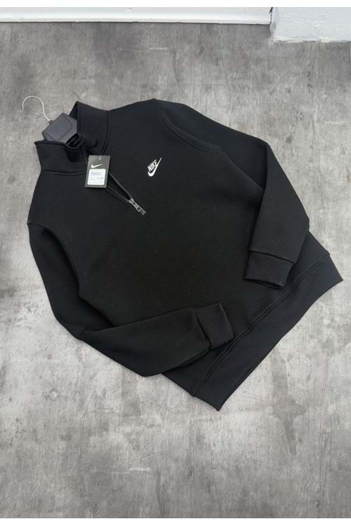 1010 NIKE FERMUAR YAKA SWEAT - SİYAH - S