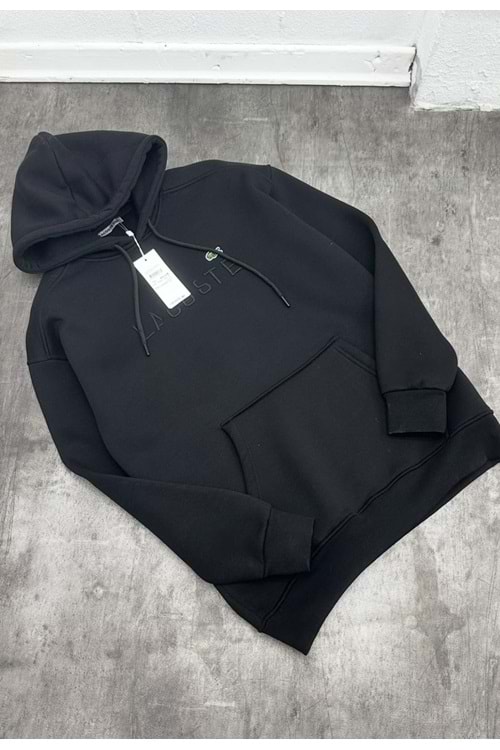 1010 LACOSTE KAPÜŞONLU SWEAT - SİYAH - S