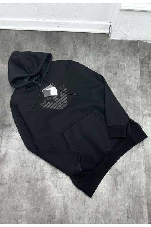 1004 ARMANI KAPÜŞONLU SWEAT - SİYAH - XL