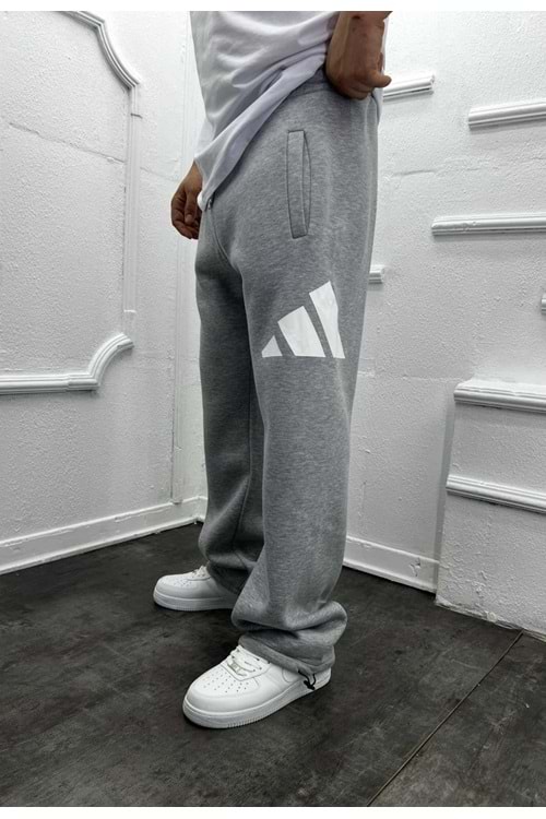 1008 ADIDAS TRANSFER BASKI BAGGY EŞOFMAN - GRİ - S