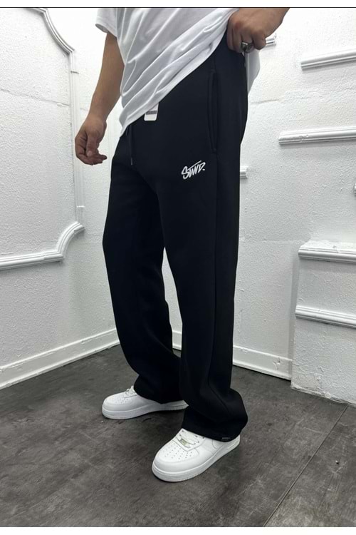 1018 STWD NAKIŞ LOGO BAGGY EŞOFMAN - SİYAH - M