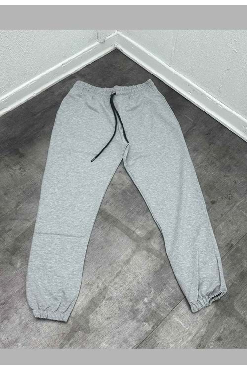 1004 BASİC PAÇA LASTİK EŞOFMAN - GRİ - S