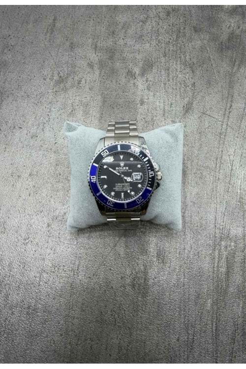 1001 ROLEX SAAT - GÜMÜŞ LACİ SİYAH