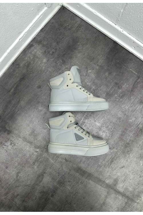1003 PRADA BILEKLI AYAKKABI - GRİ
