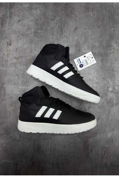 1019 ADIDAS ULTRA BOOST BILEKLI AYAKKABI - SİYAH-BEYAZ