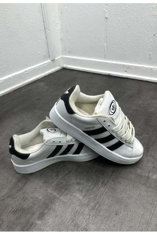 1021 ADIDAS CAMPUS AYAKKABI - BEYAZ-SIYAH