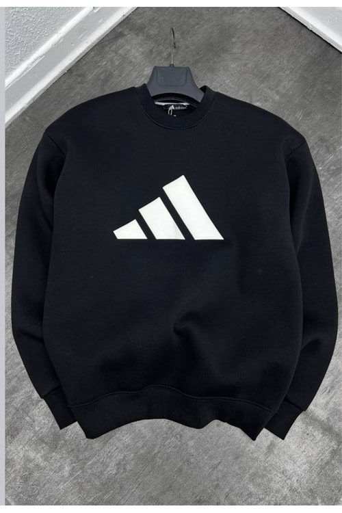 1023 ADIDAS BISIKLET YAKA SWEAT - SİYAH-BEYAZ - XL