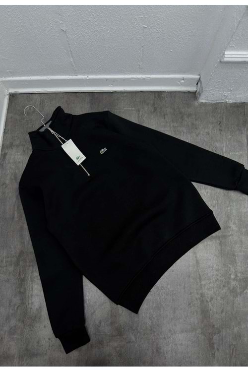 1019 LACOSTE FERMUAR YAKA SWEAT - SİYAH - S