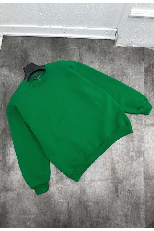 1006 BASIC BISIKLET YAKA SWEAT - MİNT YEŞİL - XL