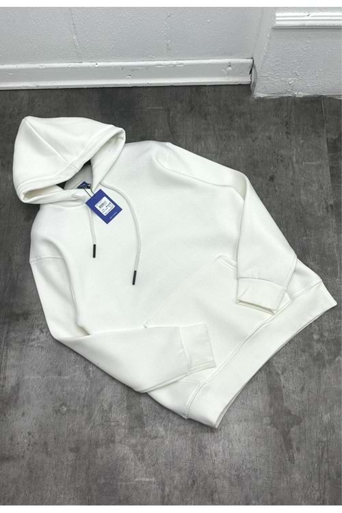 1007 BASIC KAPÜŞONLU SWEAT - BEYAZ - S
