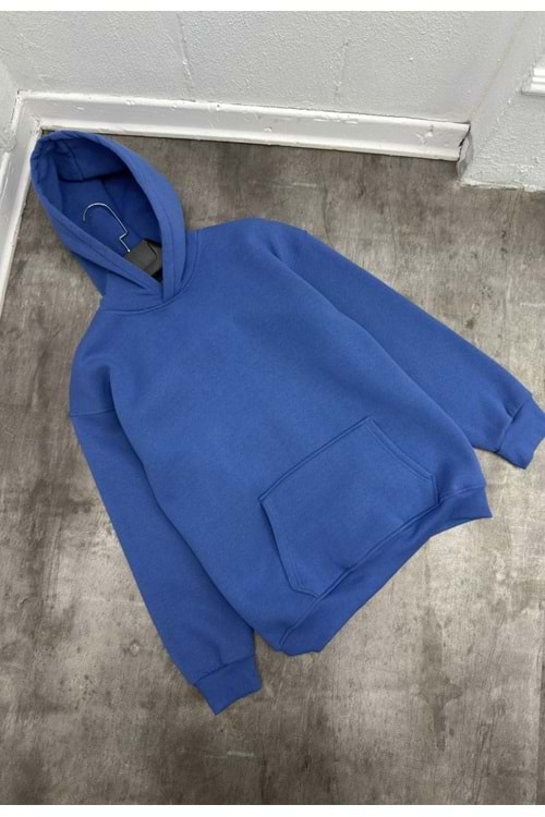 1007 BASIC KAPÜŞONLU SWEAT - PASTEL MAVI - M