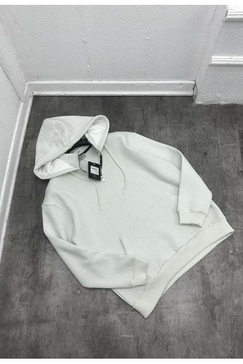 1001 ALPHA KAPŞONLU SWEAT - BEYAZ - S