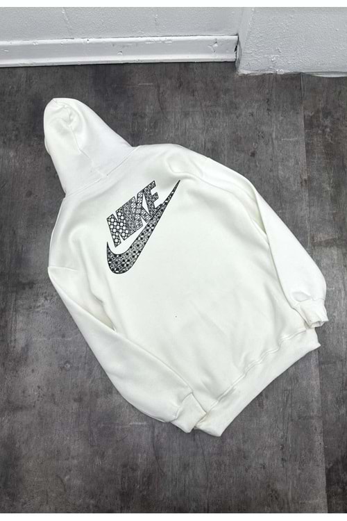 1037 NIKE KAPŞONLU SWEAT - BEYAZ