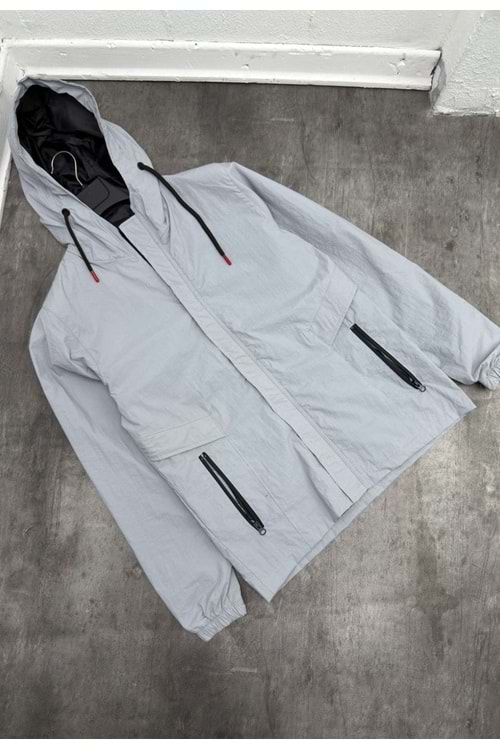 1001 WODEX KIRINKIL KUMAŞ YAĞMURLUK - GRİ - S