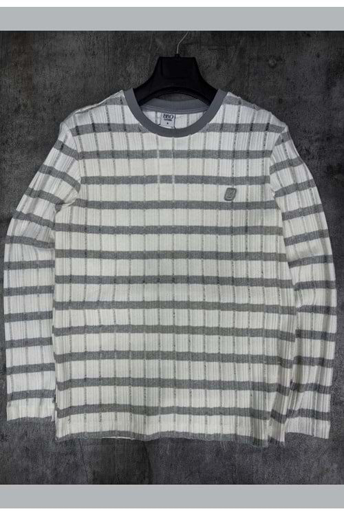 1006 BRO İNCE TRİKO - GRİ BEYAZ - S