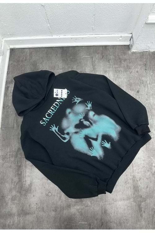 1001 SACREDNESS SİYAH SWEAT - SİYAH - STANDART