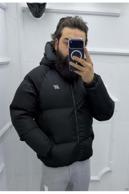 1008 MAVİ BOMBER MONT - SİYAH - S