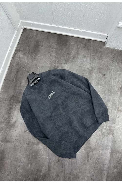 1009 MAVİ YIKAMALI SWEAT - FÜME
