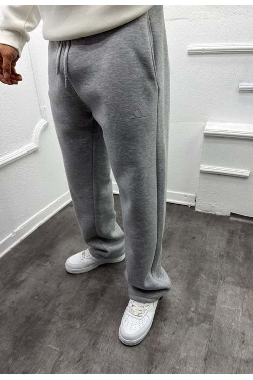 1028 ADIDAS REFLEKTÖR BASKI BAGGY EŞOFMAN - GRİ - S