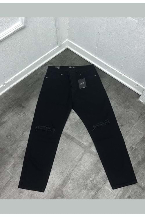 1017 WE11 DİZİ YIRTIK BOYFRIEND KOT - SİYAH - 30