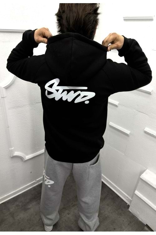 1031 STWD ÖN ARKA BASKI CEKET - SİYAH - S