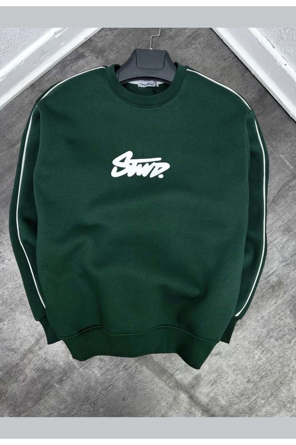 1002 STWD BİSİKLET YAKA SWEAT - YEŞİL - XL