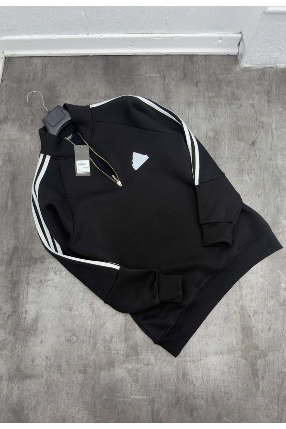 1003 ADIDAS FERMUAR YAKA SWEAT - SİYAH