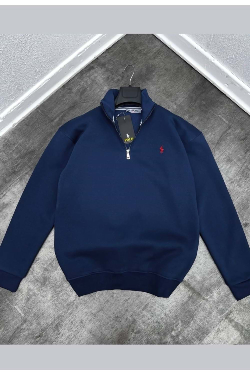 1004 POLO FERMUAR YAKA SWEAT - LACİVERT