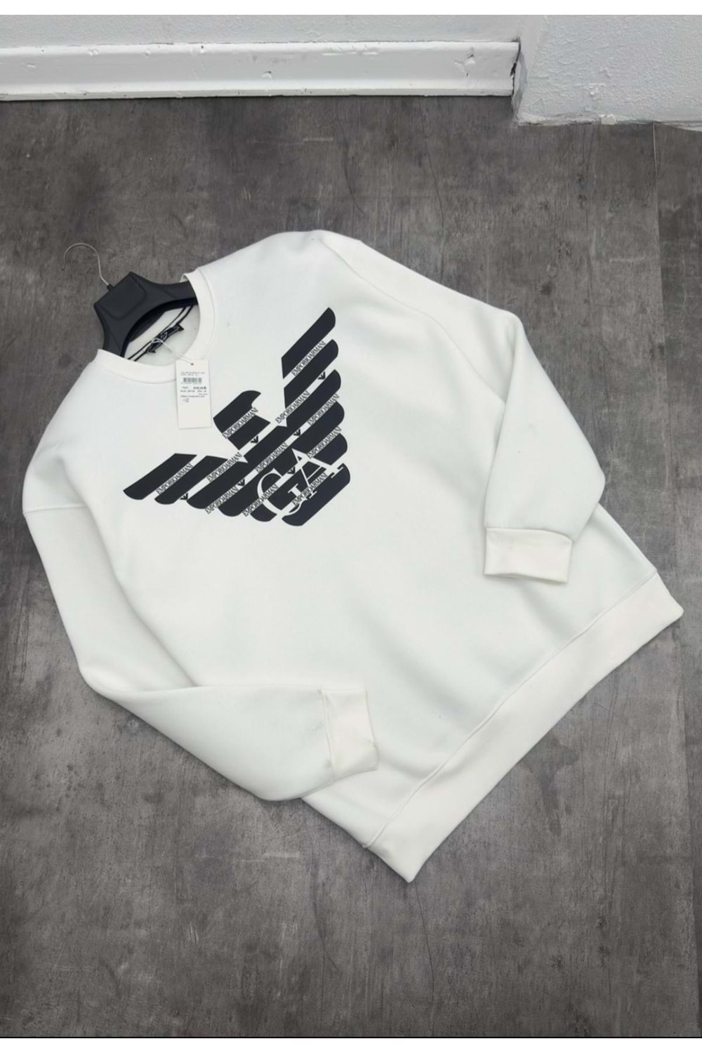 1002 ARMANI BİSİKLET YAKA SWEAT - BEYAZ - S