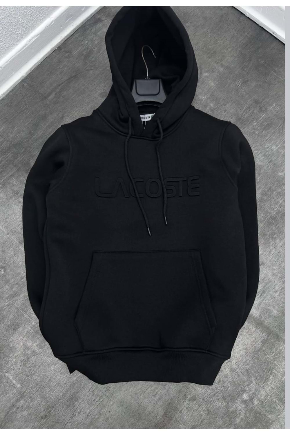 1005 LACOSTE KAPÜŞONLU SWEAT - SİYAH - S