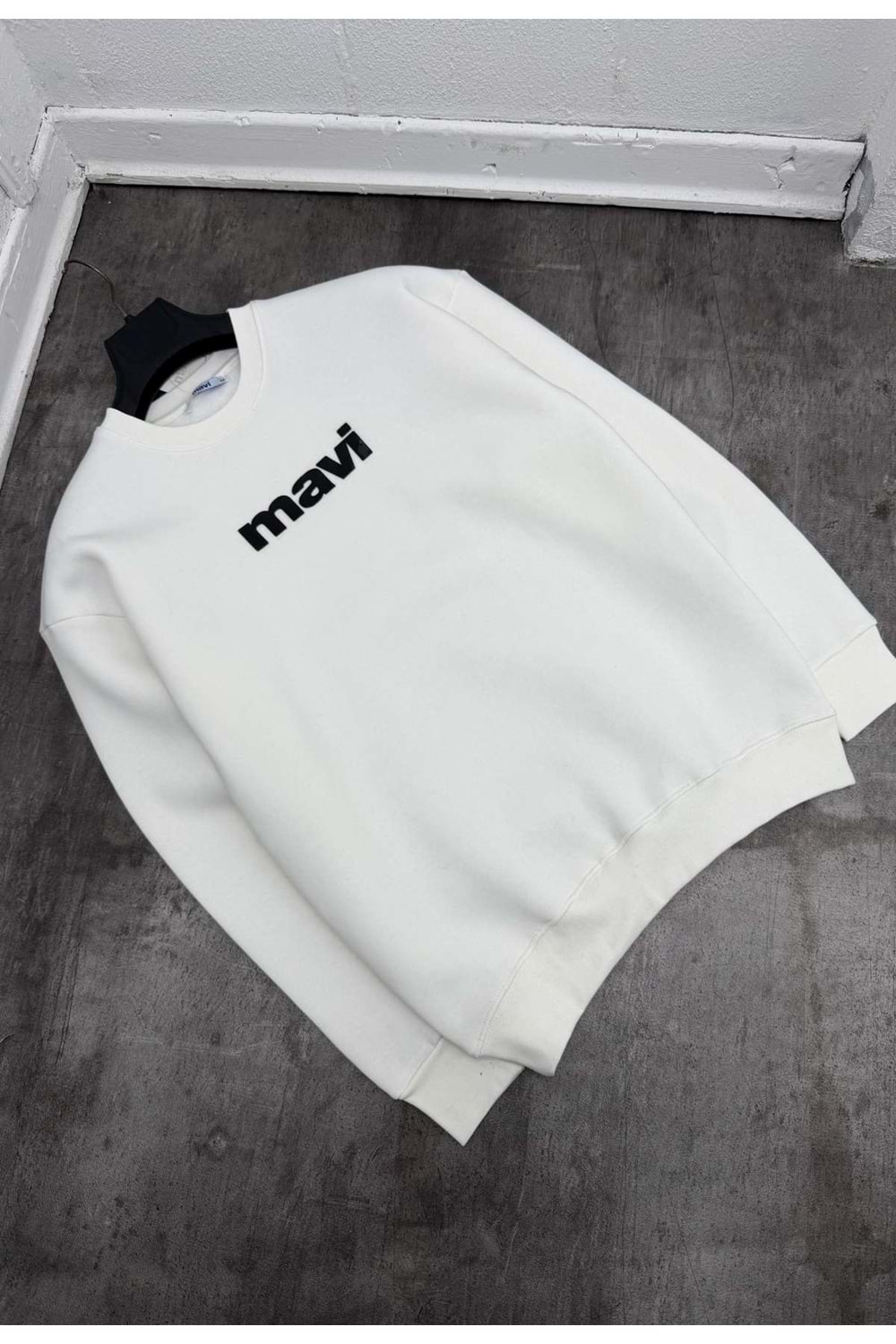 1002 MAVI BISIKLET YAKA SWEAT - BEYAZ - XL