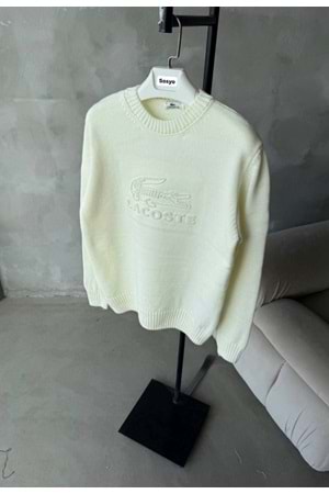 1007 LACOSTE TRIKO ORME KAZAK - BEYAZ