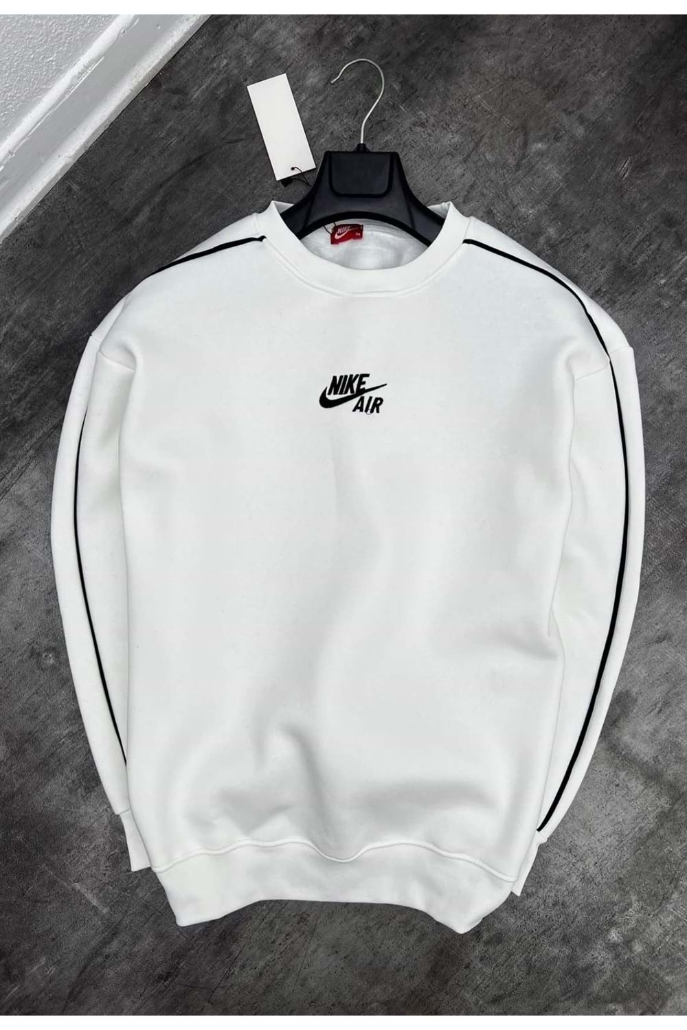 1007 NIKE AIR BISIKLET YAKA SWEAT - BEYAZ