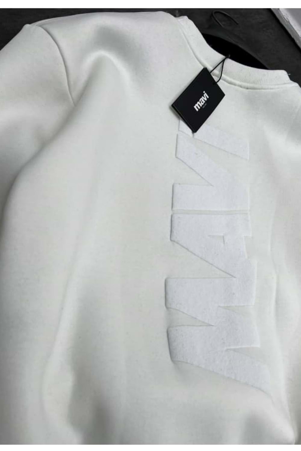 1003 MAVI BISIKLET YAKA SWEAT - BEYAZ