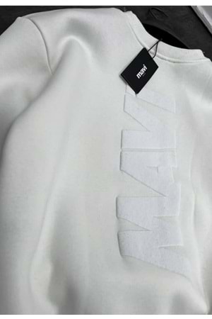 1003 MAVI BISIKLET YAKA SWEAT - BEYAZ