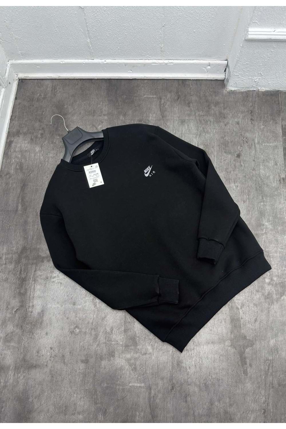 1008 NIKE AIR BISIKLET YAKA SWEAT - SİYAH - M