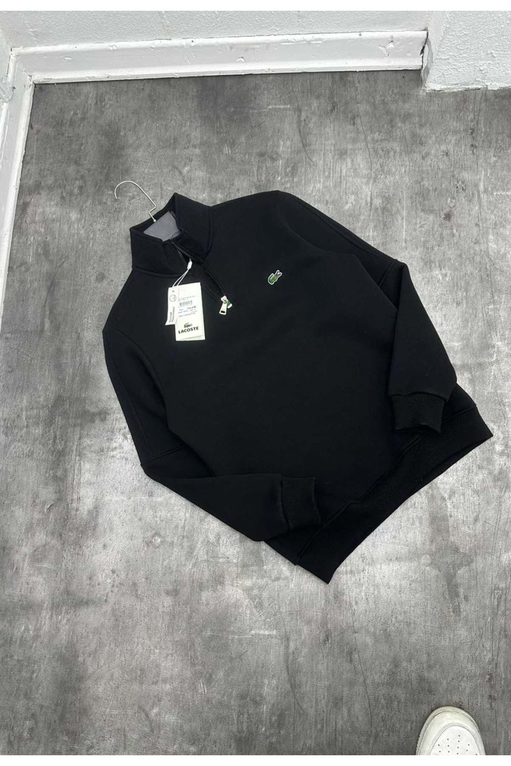 1009 LACOSTE FERMUAR YAKA SWEAT - SİYAH - S