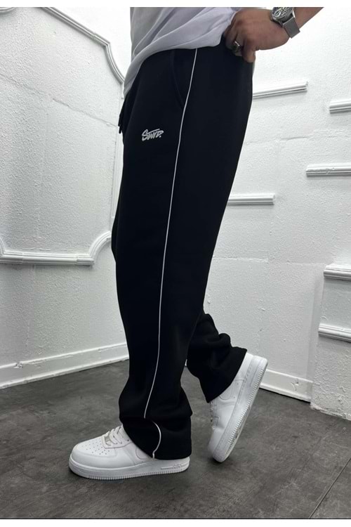 1016 STWD ŞERIT DETAY BAGGY ESOFMAN - SİYAH - L