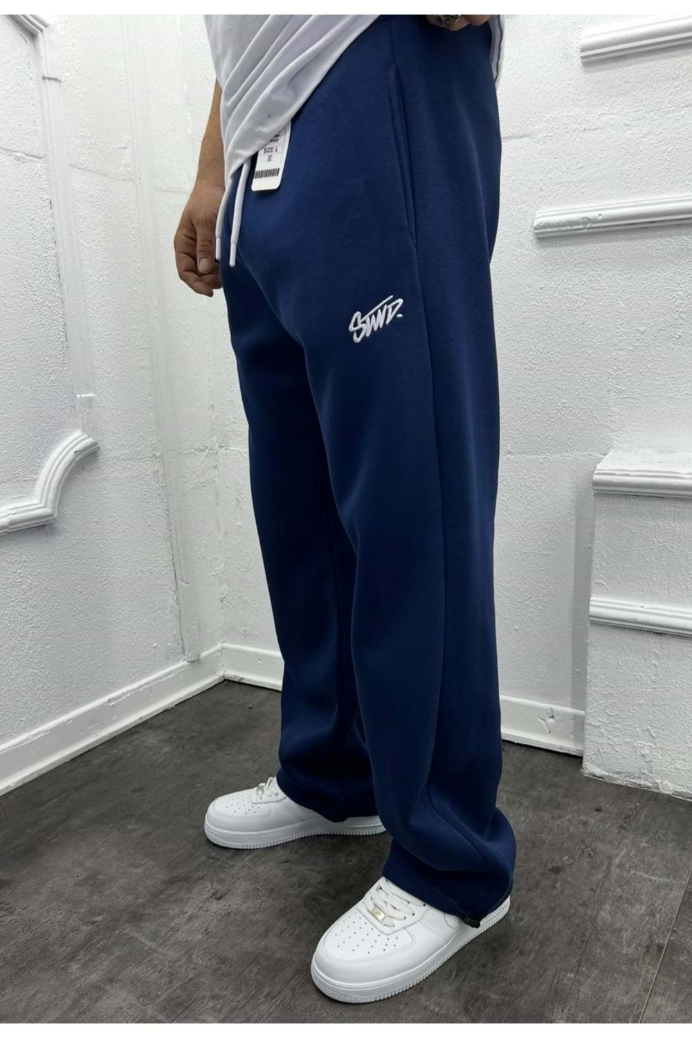 1018 STWD NAKIŞ LOGO BAGGY EŞOFMAN - LACİVERT - L