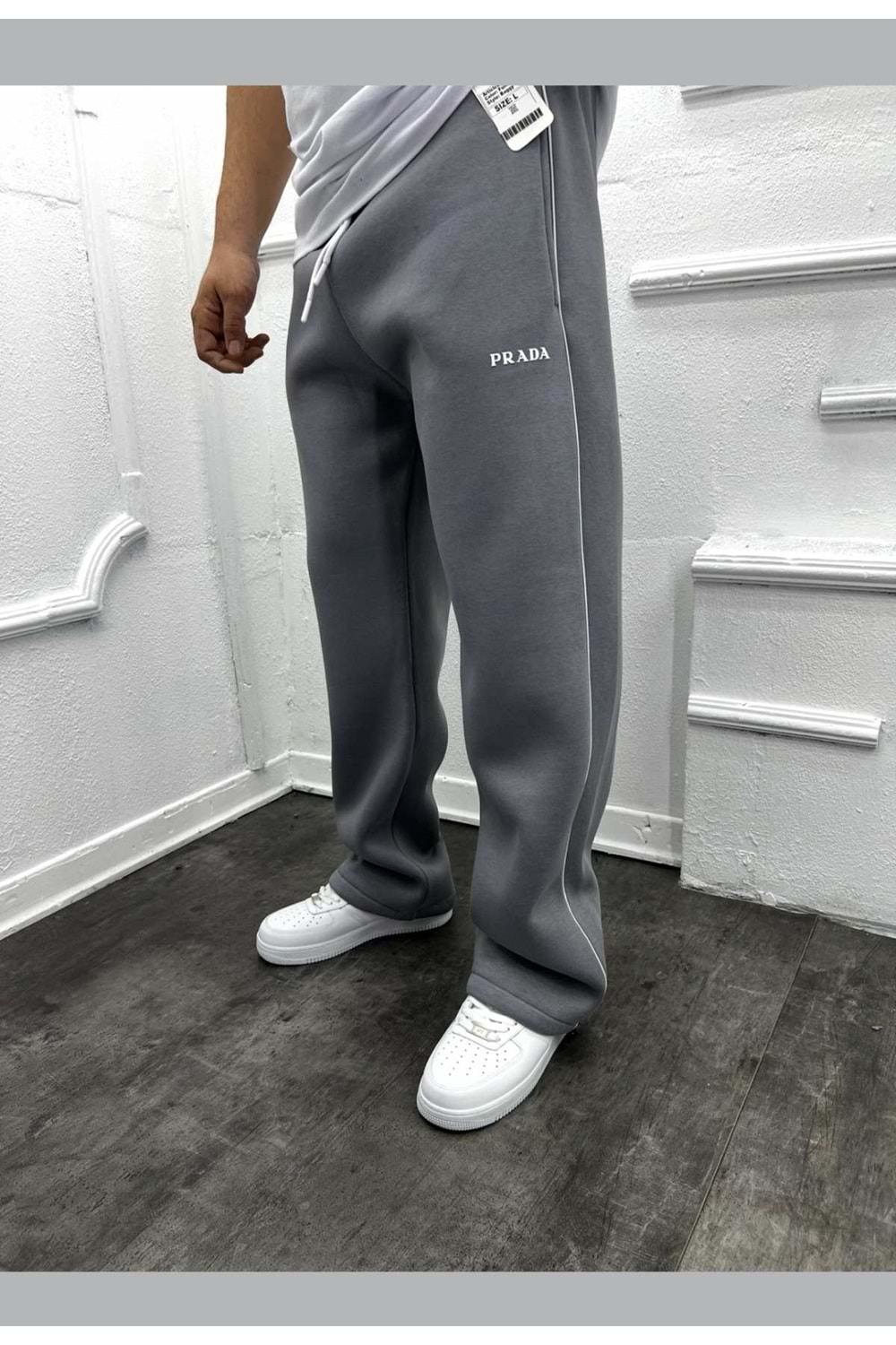 1002 PRADA EŞOFMAN - BOYALI GRİ - M