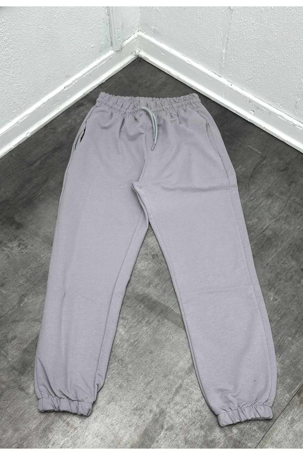 1004 BASİC PAÇA LASTİK EŞOFMAN - FÜME GRİ - M