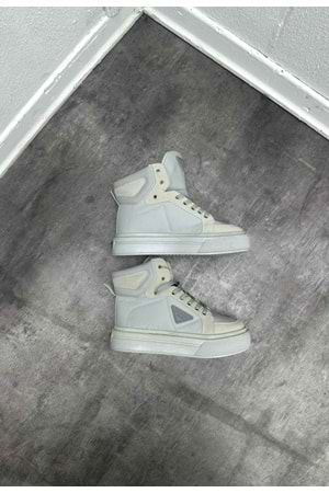 1003 PRADA BILEKLI AYAKKABI - GRİ
